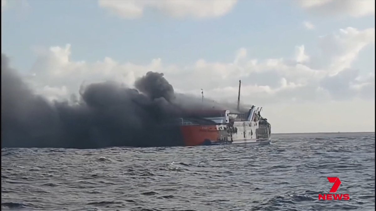 An Australian who was on board a passenger ferry that burst into flames off Bali has told 7NEWS how he floated for hours, waiting to be rescued.