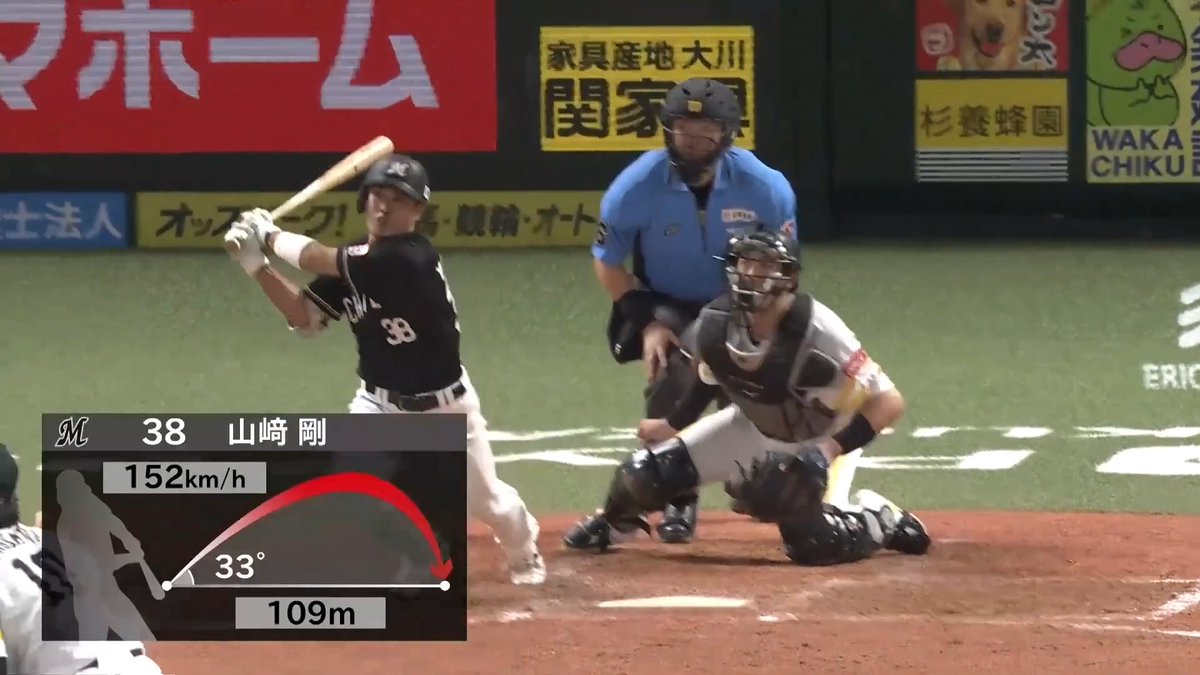 まだまだ試合はこれから！💪 移籍後初アーチ！㊗✨ 千葉ロッテ 山崎剛 選手の今シーズン第1号2ランホームラン！🌈