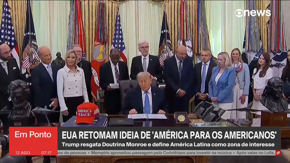 Departamento de Estado dos EUA publica vídeo em que reafirma o "domínio americano" sobre as Américas. Governo de Trump resgata Doutrina Monroe como política externa. ➡️#GloboNewsEmPonto - de segunda a sexta, às 06h30, na #GloboNews.