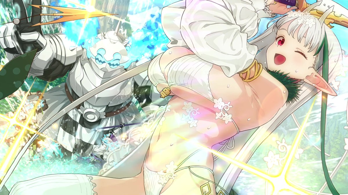 【カルデア広報局より】 期間限定「カルデア南海大決戦！ 紅閻魔(バーサーカー)ピックアップ召喚」と期間限定「カルデア南海大決戦！ キングプロテア(ムーンキャンサー)ピックアップ召喚」でピックアップ中の「★4(SR)ビショーネ(キャスター)」をご紹介！ 両召喚は9月2日(水)12:59まで開催！ 詳しくは→ #FGO #FGO水着イベント2026
