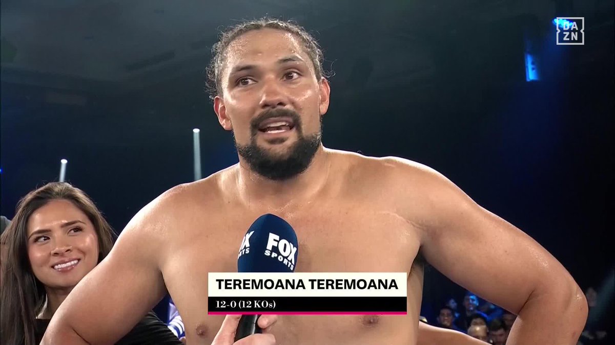 "I've heard I should be on the AJ vs. Fury undercard" 😅 Immediate reaction from Teremoana Jnr Teremoana after yet another knockout performance 🤩 #TeremoanaSavage | Live now on DAZN ▪️