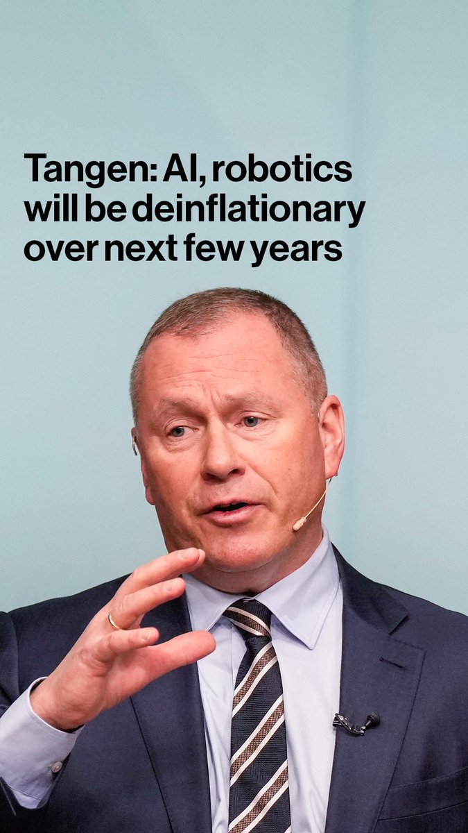 AI and robotics could boost productivity and become a deflationary force over the coming years, Nicolai Tangen, the CEO of Norway’s $2.3 trillion sovereign wealth fund tells Lisa Abramowics and Annmarie Hordern