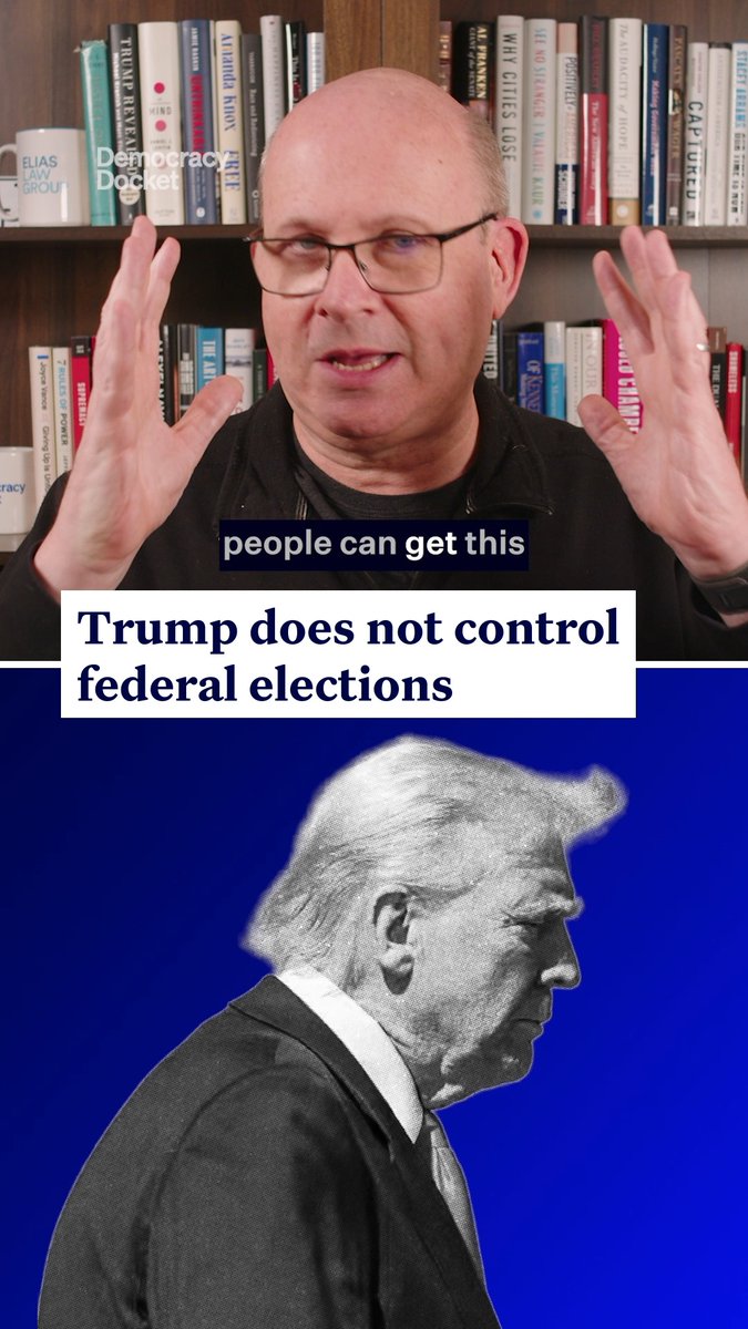 Repeat after us: The President of the United States has no role in the conduct of federal elections. “Donald Trump is an authoritarian who wants to act as if he can do things that the Constitution doesn’t allow him to do,” Marc Elias says. Help us spread the word: