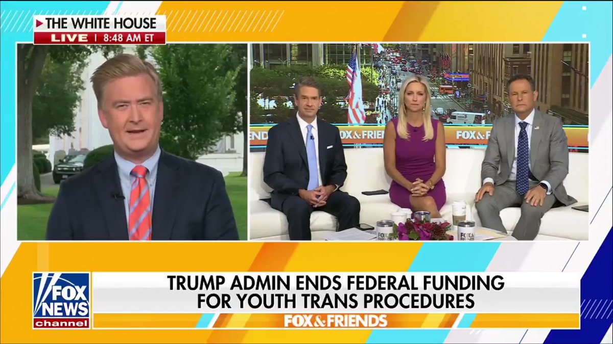 President Trump is cutting off Medicaid funding for gender-transition hormones and surgeries for minors, a move that could reshape coverage across at least 17 states. The president praises the change as a way to stop children from undergoing procedures he calls harmful and irreversible, pointing to dozens of hospitals that have already ended such care. The shift puts federal Medicaid dollars at the center of the administration's broader push to restrict gender-transition treatment for minors. | Peter Doocy