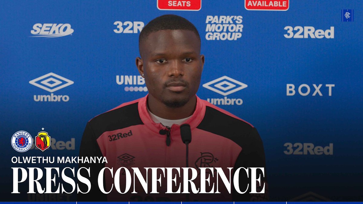 🎙️ Olwethu Makhanya spoke to the media ahead of tomorrow’s UEFA Europa League clash against Jagiellonia Białystok at Ibrox. 🎟️ #UEL