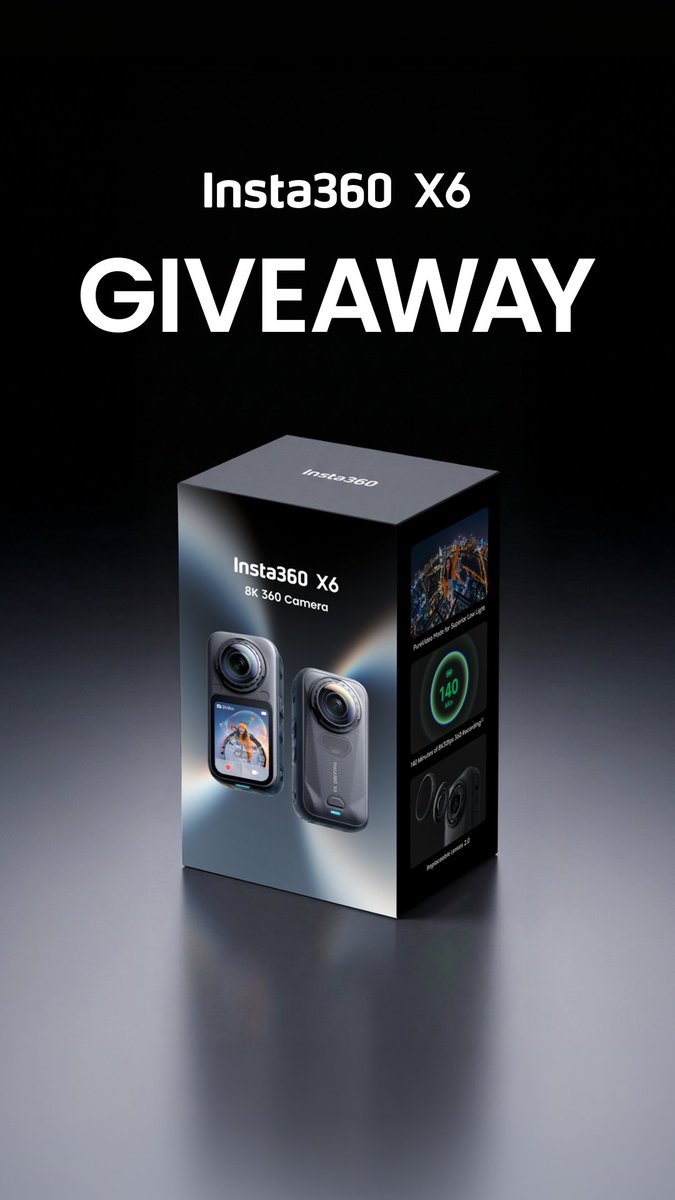 X6 GIVEAWAY 🎁⬇️ From flagship 1-inch 8K 360 imaging with custom dual Sony square sensors to an upgraded Triple AI chip system, the all-new Insta360 X6 redefines 360 cameras. Want to be one of the first to WIN an Insta360 X6 Essentials Bundle? 😏 📝 How to enter: 1. Follow Insta360 2. Like this post 3. Tag 2 friends in the comments ⏰ Winner announced August 20. Good luck! #Insta360X6 #360camera #giveaway