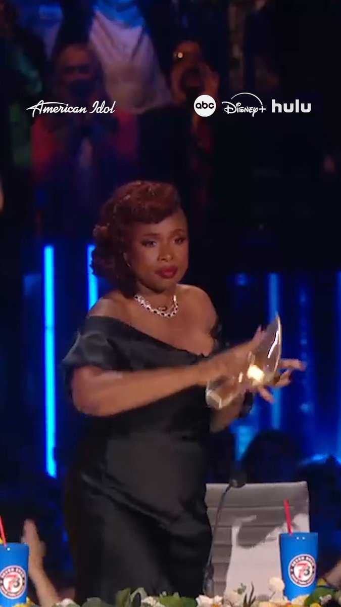 Jordan was anointed by Jennifer Hudson with a shoe throw! #americanidol