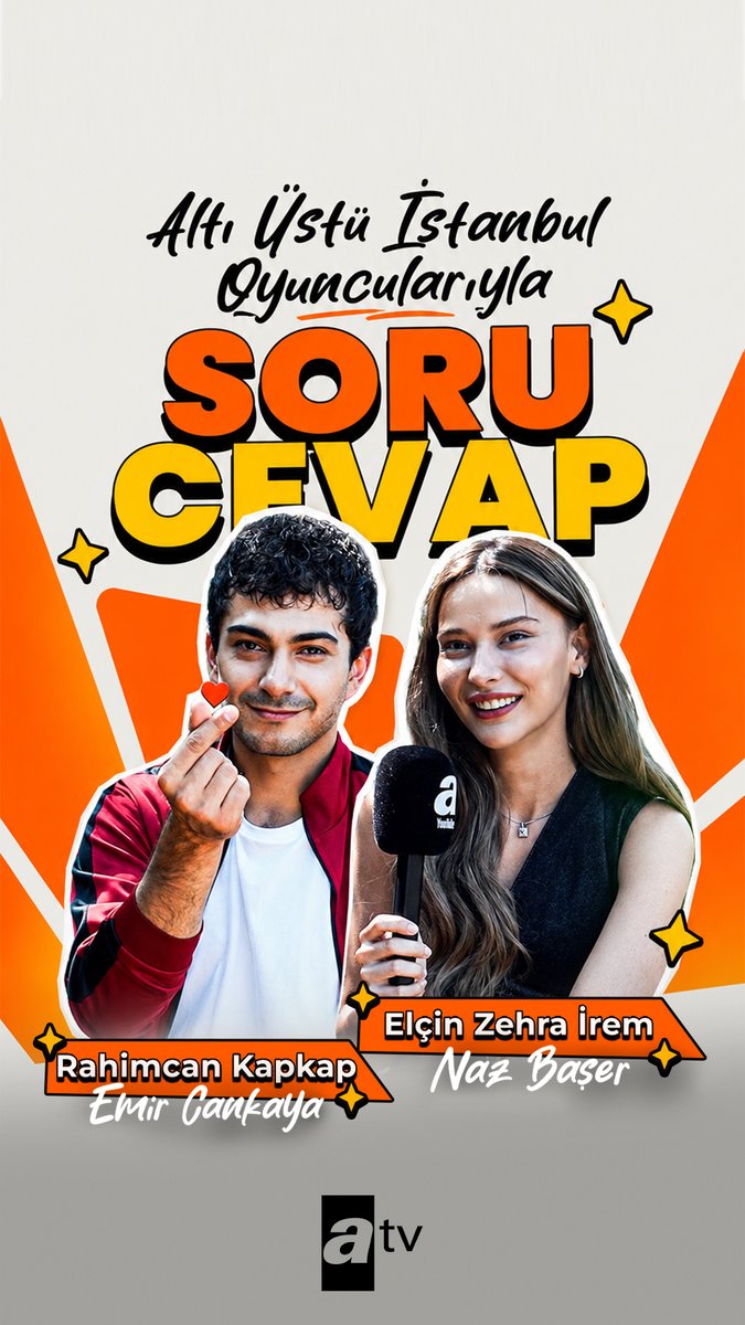 Rahimcan Kapkap ve Elçin Zehra İrem ile Hızlı Sorular, Şaşırtan Cevaplar⚡ Altı Üstü İstanbul yeni bölümleriyle Pazartesi 20.00'de atv'de! İzlemek için: #AltıÜstüİstanbul atv