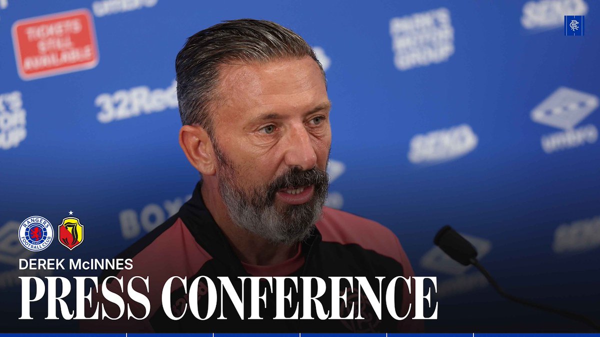 🎙️ Derek McInnes spoke to the media ahead of tomorrow’s UEFA Europa League clash against Jagiellonia Białystok at Ibrox. 🎟️ #UEL