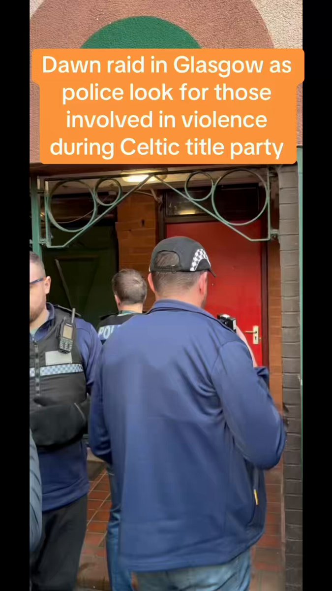 Officers are getting tougher on people responsible for violence during Celtic's title celebrations in Glasgow back in May. They made 4 arrests this morning during dawn raids. More are expected. Our Senior Reporter Callum McQuade joined them in Springburn and Cathcart.