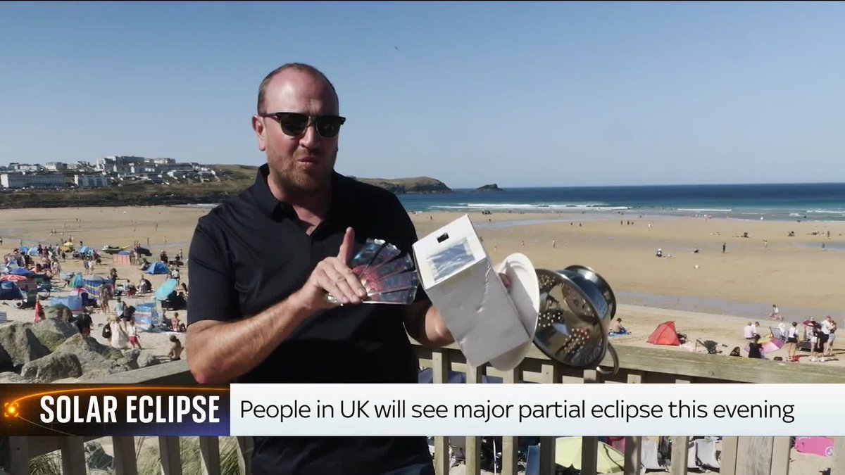 People in the UK have been queuing to buy special glasses to watch the fullest solar eclipse we will get for another 54 years. Over 90% of the sun will be blocked in UK and Ireland this evening. Dan Whitehead has some tips for how to watch. 📺 Sky 501