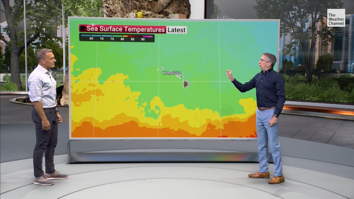 Hawaii’s unique topography means a passing tropical system can become a major flood producer. See how mountain elevation and ocean temperatures shape a storm’s intensity and impacts ⬇️