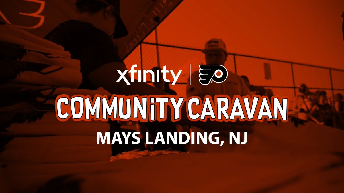 In front of a brand new scoreboard courtesy of Flyers Charities & Community’ Rink Revive, the Flyers Community Caravan rolled through Mays Landing, NJ! 🏒🥅 #LetsGoFlyers | Xfinity