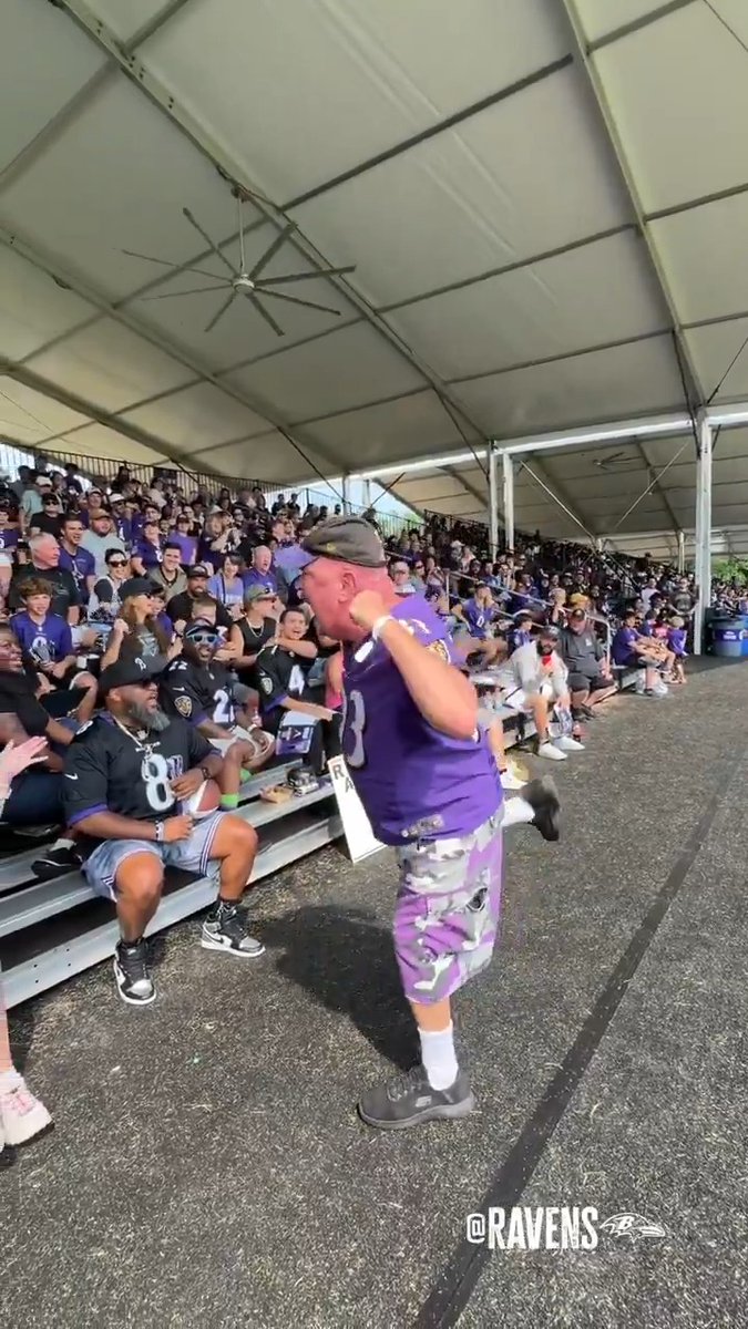 Real Fan Dan back at The Castle for some training camp fun! R-A-V-E-N-S! RAVENS!