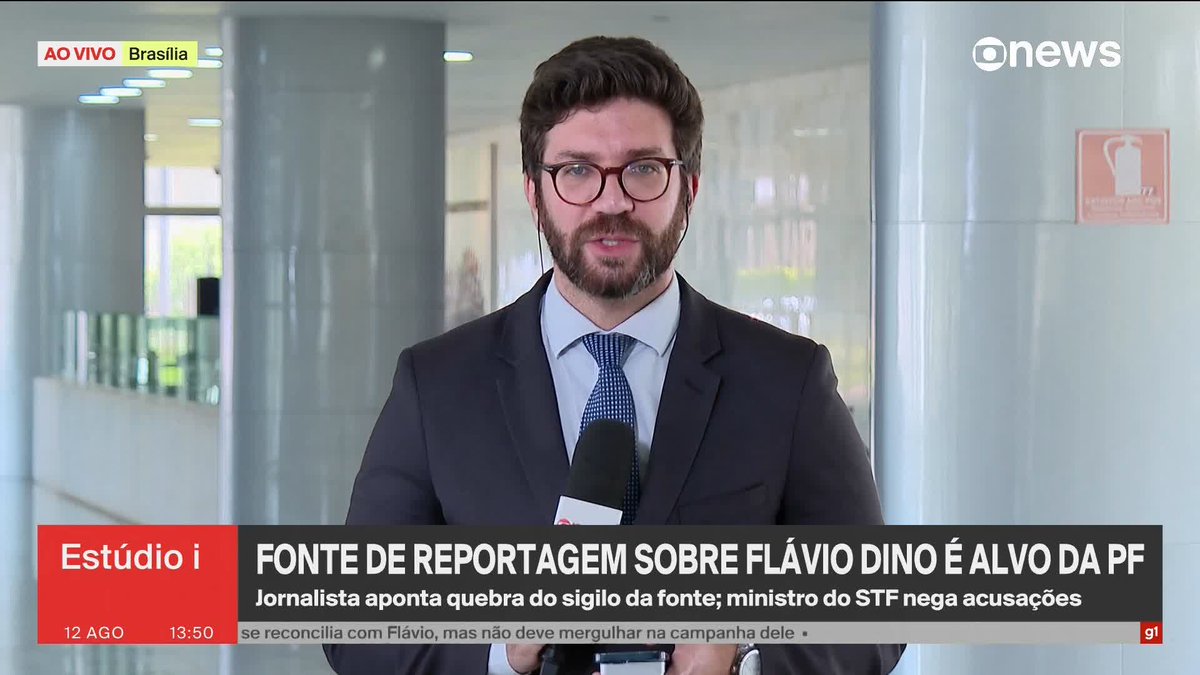 Nesta quarta-feira (12), o gabinete do ministro do STF Flávio Dino divulgou uma nota após a Polícia Federal realizar buscas contra a fonte de um jornalista. ➡️ #Estúdioi - de segunda a sexta, às 13h, na #GloboNews