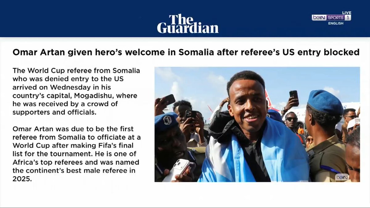 Omar Artan makes history for Somalia 🇸🇴 Aarran Summers and Philippe Senderos discuss the first-ever non-European to referee the UEFA Super Cup final. #SuperCup