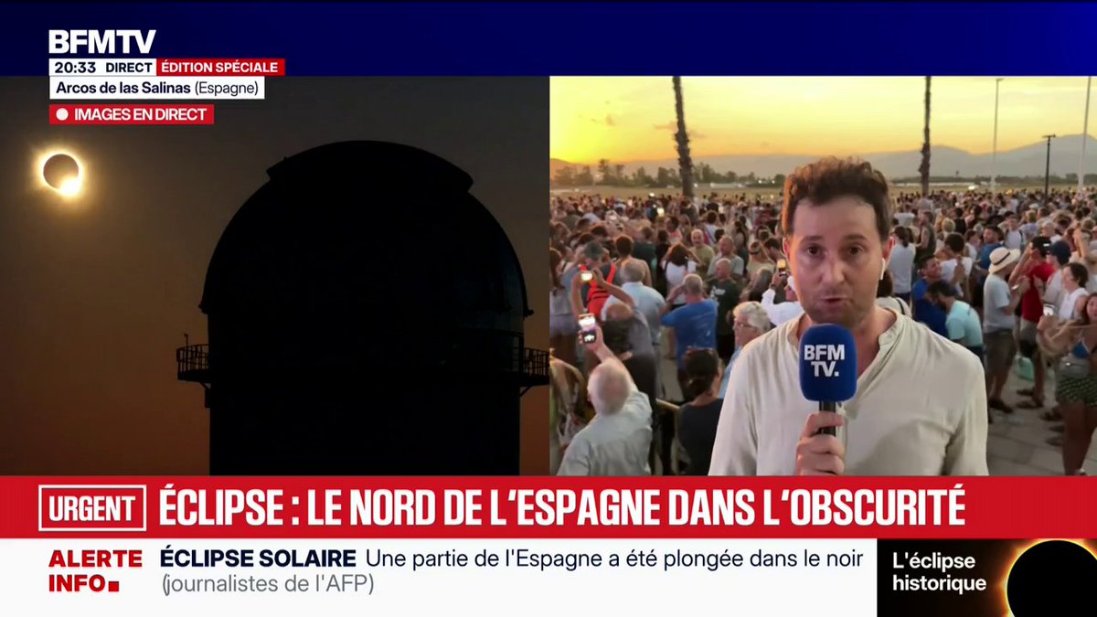 Éclipse solaire: le nord de l'Espagne dans l'obscurité totale