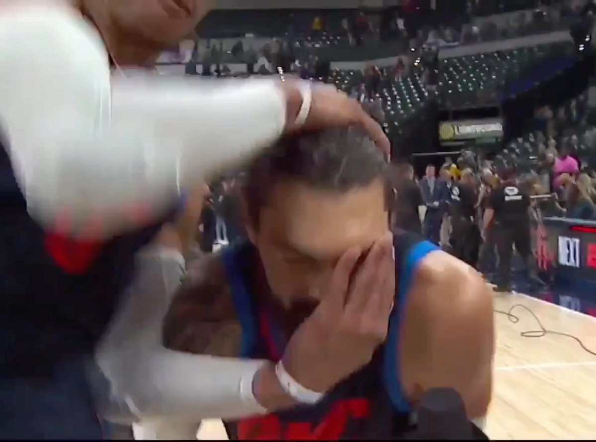 RUSSELL WESTBROOK REALLY PULLED OUT THE RANDY ORTON RKO AFTER THE GAME ENDED ONE TIME 😭