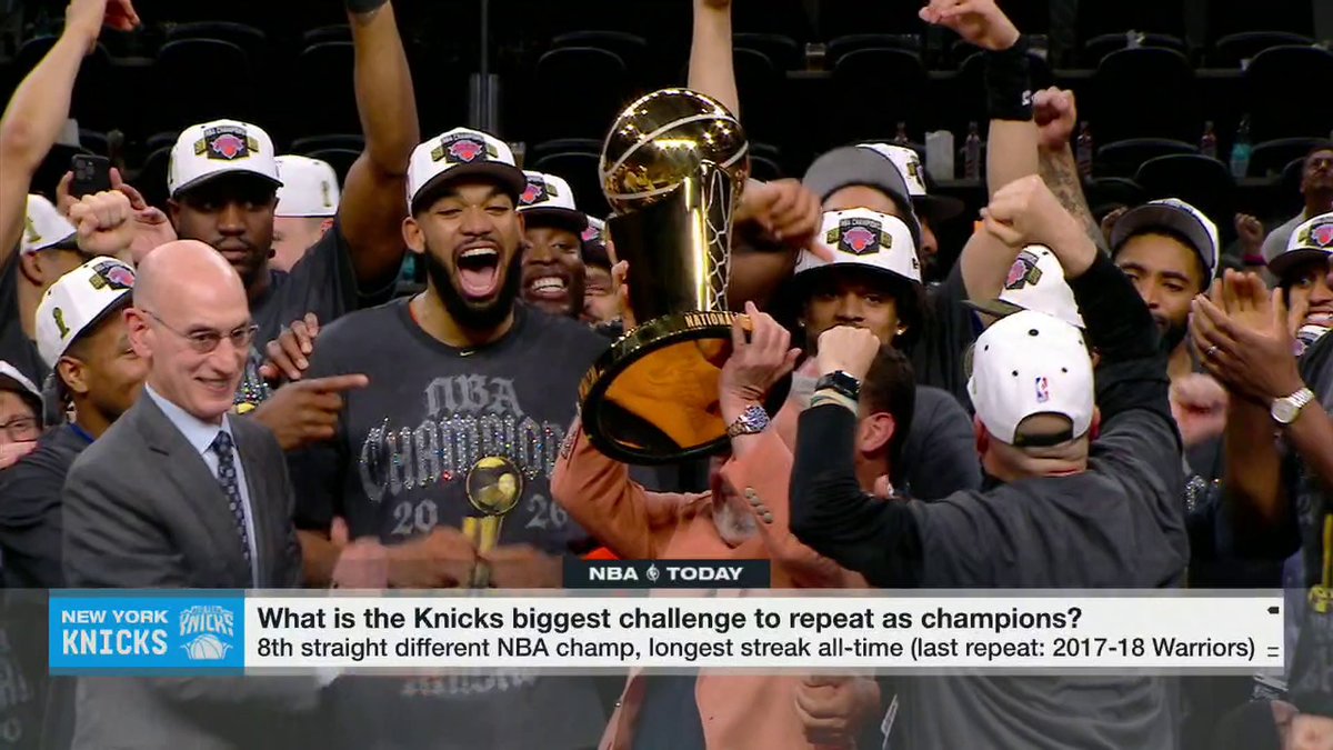 "The hardest thing about repeating is having to have everyone all in again." —Kendrick Perkins on what the Knicks have to do to repeat as NBA champions 👀