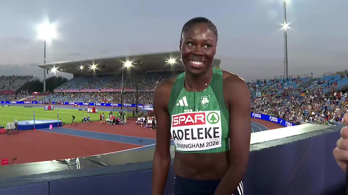 'Just having fun and enjoying the process has really brought me down to earth - now I'm just enjoying everything' - a content Rhasidat Adeleke on reaching the 200m final at the European Athletics Championships #rtesport #EuropeanAthletics