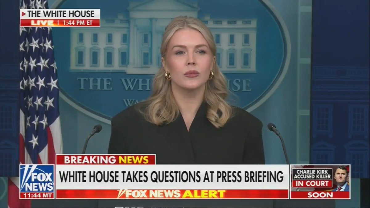 Q: Trump has been spotted a number of times with bandages on his hands. Could you please explain why? Leavitt: The president is literally constantly shaking hands