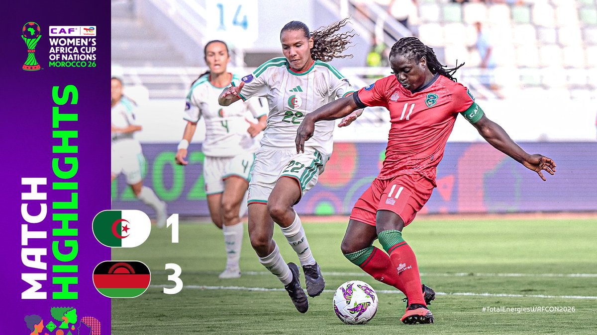 🎥 HIGHLIGHTS: 🇩🇿 1-3 🇲🇼 History continues. Malawi are through to the final! 🏆 #TotalEnergiesWAFCON2026