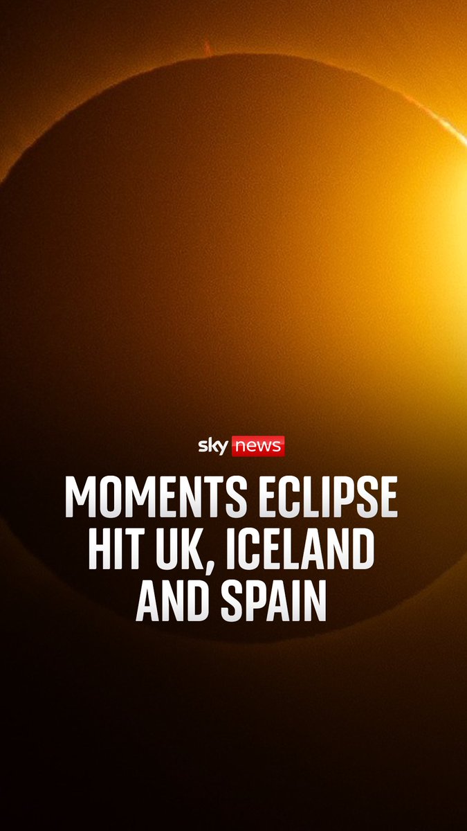 Watch the moments that a total solar eclipse swept across Spain, parts of Greenland and Iceland, while a partial solar eclipse reached the UK, France, Germany and Austria. Live updates: