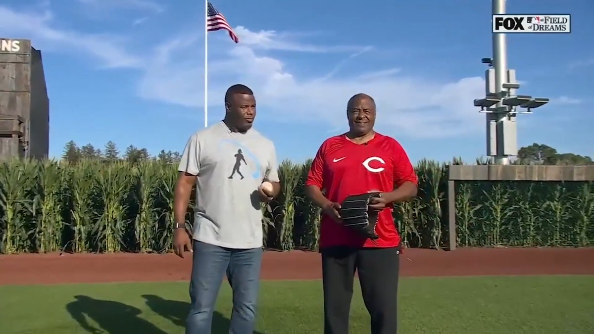 When Ken Griffey Sr. and Ken Griffey Jr. walked out of the cornfields together to have a catch at the MLB Field of Dreams Game...