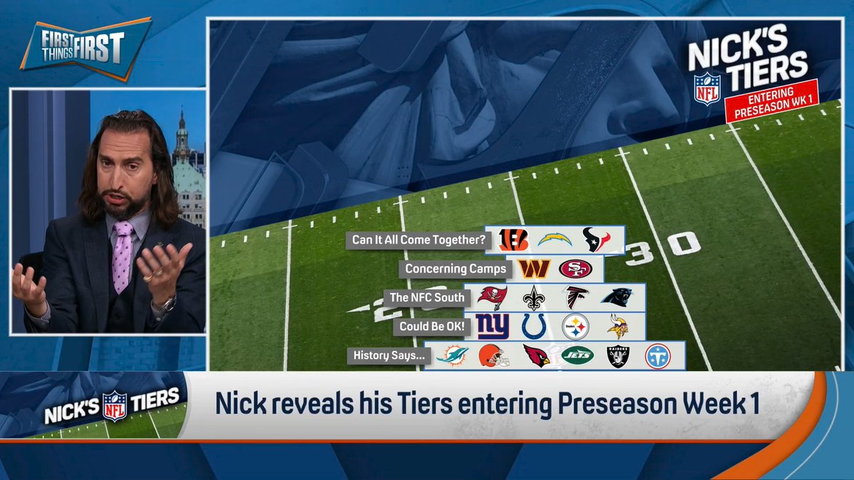 “Doubt Them At Your Peril, Kansas City Chiefs. I understand, Nick you’re a homer… I know I get it. Here’s the other thing I know. I know that every other team in the league is allowed to have a bad year.” nick wright reveals The Committee’s Tiers entering Preseason Week 1 👀