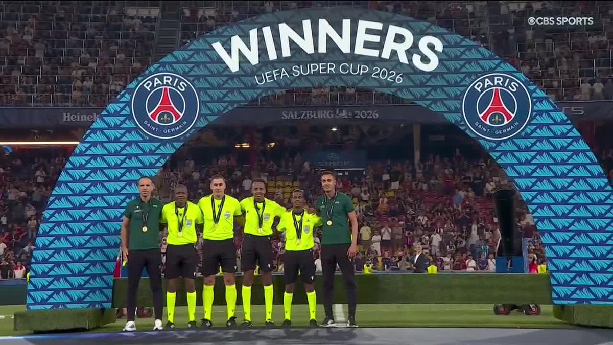 What a moment for Omar Artan ❤️ The Somali referee makes history as the first non-European ref to take charge of the UEFA Super Cup 🏆 📺 Paramount+
