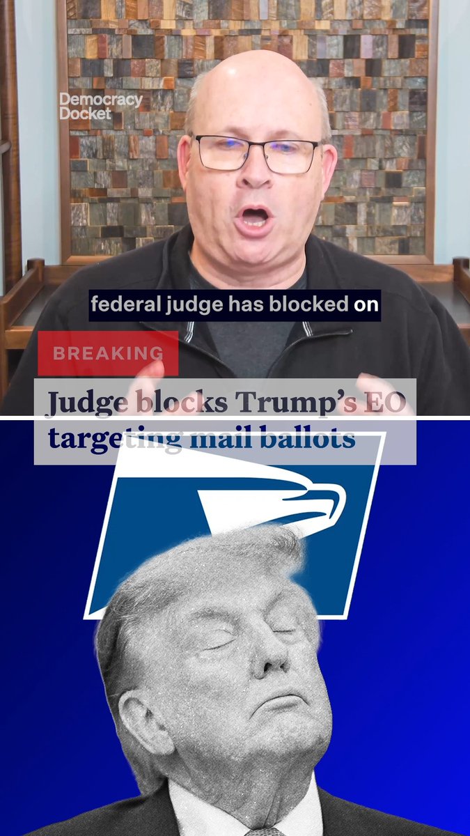 📬 MAIL VOTING LATEST: A federal judge has blocked USPS from implementing Trump’s anti-mail voting executive order before the midterm elections. The judge agreed the order was likely unconstitutional — noting that even the administration didn’t attempt to argue otherwise.