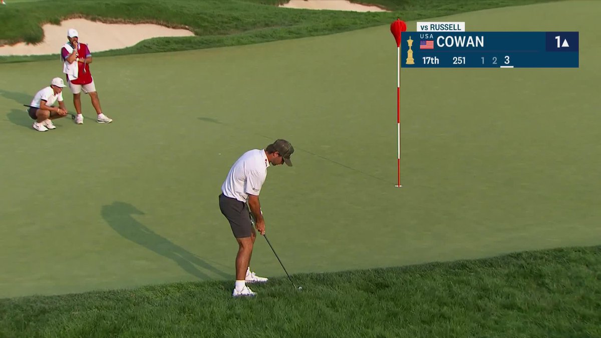 WHAT A SHOT! WHAT A MATCH! 👏👏👏 Ryder Cowan leaves his second in the rough, but follows it up with a SPECTACULAR par to defeat Miles Russell, 2 and 1.