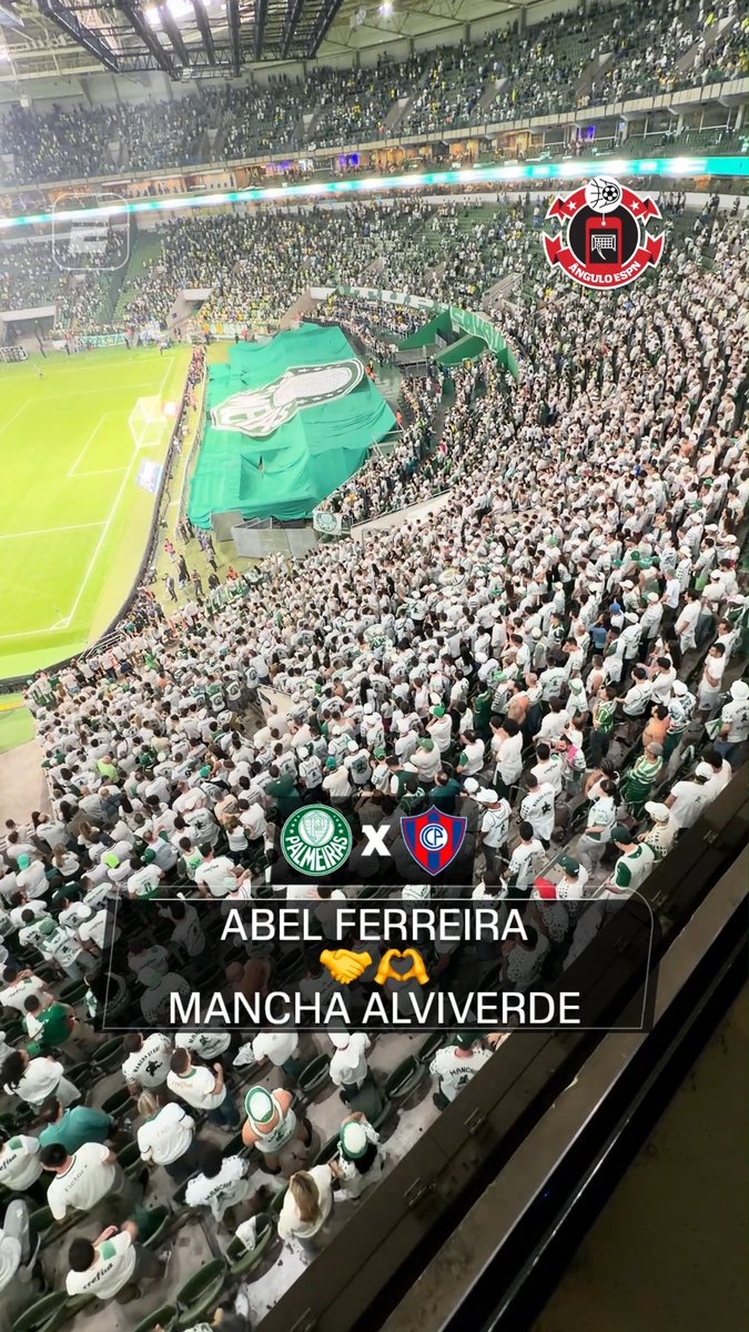 PAZES FEITAS! Mancha Verde cantando o nome de Abel Ferreira no Nubank Parque. 🎥 ESPN Brasil