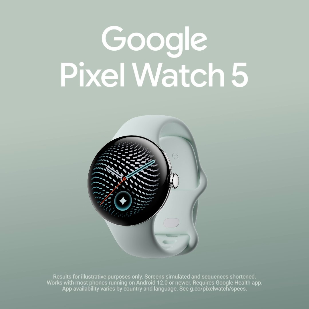 Google #PixelWatch 5 helps make a healthier you.* ๐ Track fitness metrics โ๏ธ Health Guardian features track key health trends* ๐ A scratch-resistant display ๐ซ 41mm & 45mm sizing *See video for more & get yours: #MadeByGoogle