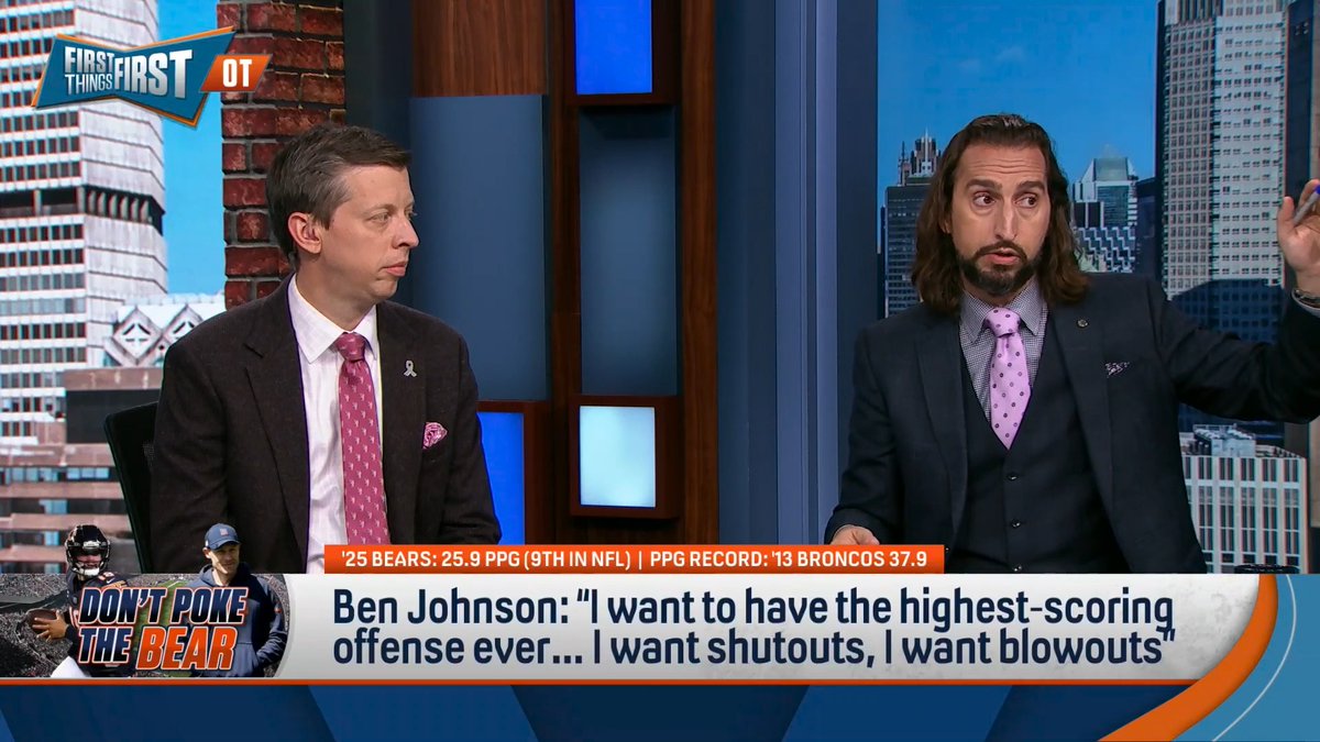 “I think he’s very good. I think the biggest weakness he has was on display in Detroit and is on display in that article and it’s the hubris… He’s always shown us who he is.” nick wright weighs in on Ben Johnson saying he wants to have the highest scoring offense ever:
