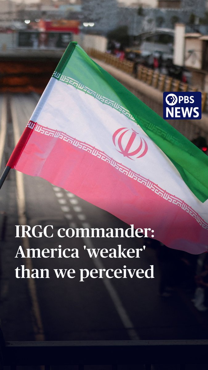 EXCLUSIVE: A top adviser to the overall commander of Iran's Islamic Revolutionary Guard Corps (IRGC) tells PBS News Hour that the U.S. military is "weaker than what we perceived." "The longer this war lasts, the more experience we gain," Brig. Gen. Mohammad Reza Naqdi said Tuesday in an interview with special correspondent Reza Sayah. "We had never seen a real war to gain real experience to learn how to fight with America. In these five months, we have learned how." The IRGC is largely responsible for Iran's border and internal security. The U.S. and many other nations have designated it a terrorist organization, and the IRGC rarely gives interviews — almost never to Western media. Sayah asked Naqdi if it is Iran's objective to drag out the war until President Donald Trump leaves office. "Look, we have to attain deterrence so that the enemy never dares to attack us, so we can live with security," Naqdi said. "One way is to prolong this war until we get to the next term of the presidency and cause attrition, so that if anyone else wants to attack Iran, they will know there is a cost." See more from the interview, including the White House's response: