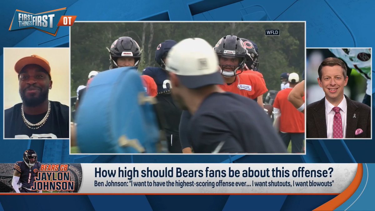 .Jaylon Johnson reacts to Ben Johnson saying he wants to have the highest scoring offense ever: “That makes sense about why camp’s been the way that it is. I could definitely tell that that’s his goal... He’s almost treating it like a game.”