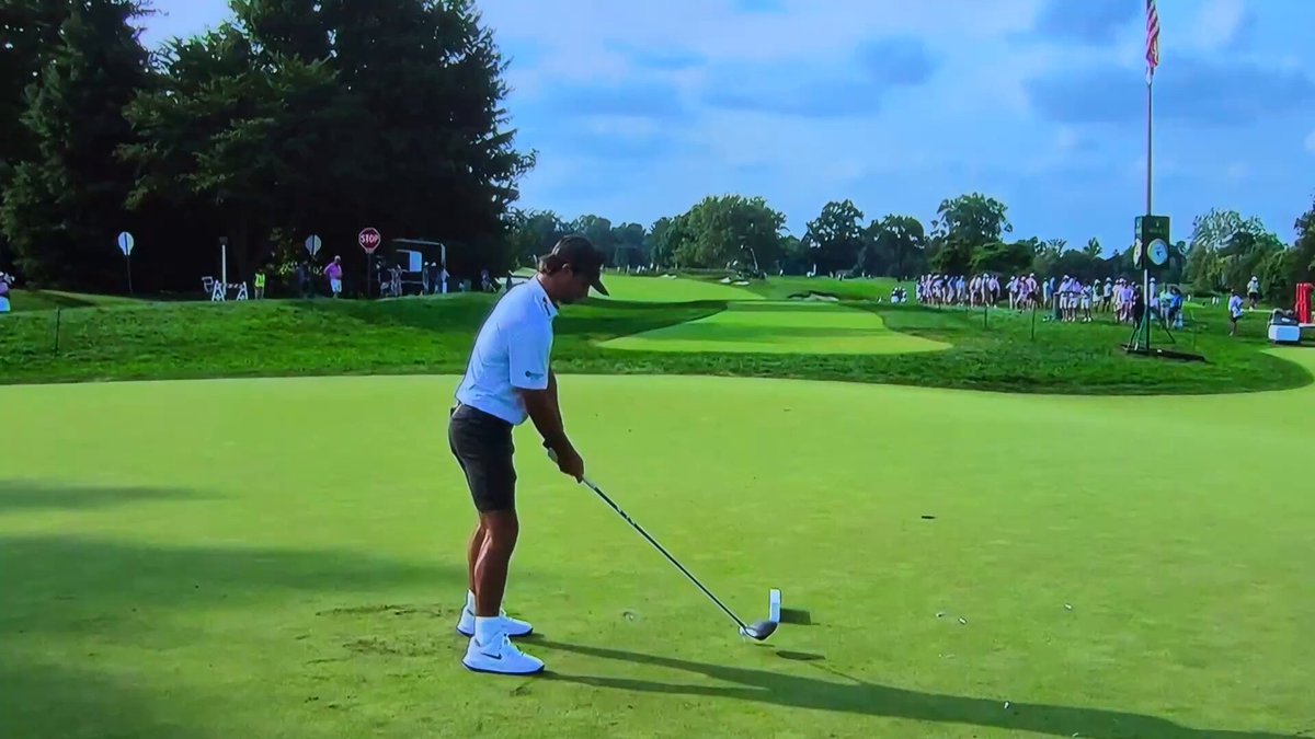 Thinking about teeing up my golf ball like this. Want to see how many swings it takes for me to absolutely vaporize a tee marker.