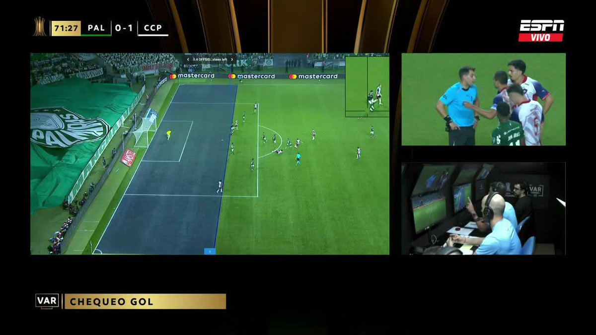 Las líneas del VAR: Benítez estaba en offside y el 1-0 de Cerro Porteño ante Palmeiras fue ANULADO. 📺 Mirá TODA la CONMEBOL #Libertadores por #DisneyPlus Plan Premium