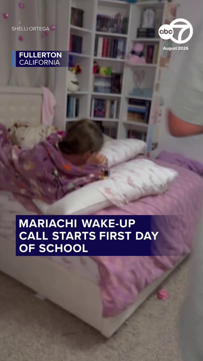 Forget alarm clocks! 😅 One Fullerton family kicked off the first day of school with a mariachi wake-up call. 🎺🎶 Parents Shelli Ortega and her husband say it's become a tradition to pick a "crazy loud song" every year to get the kids out of bed and ready to learn.