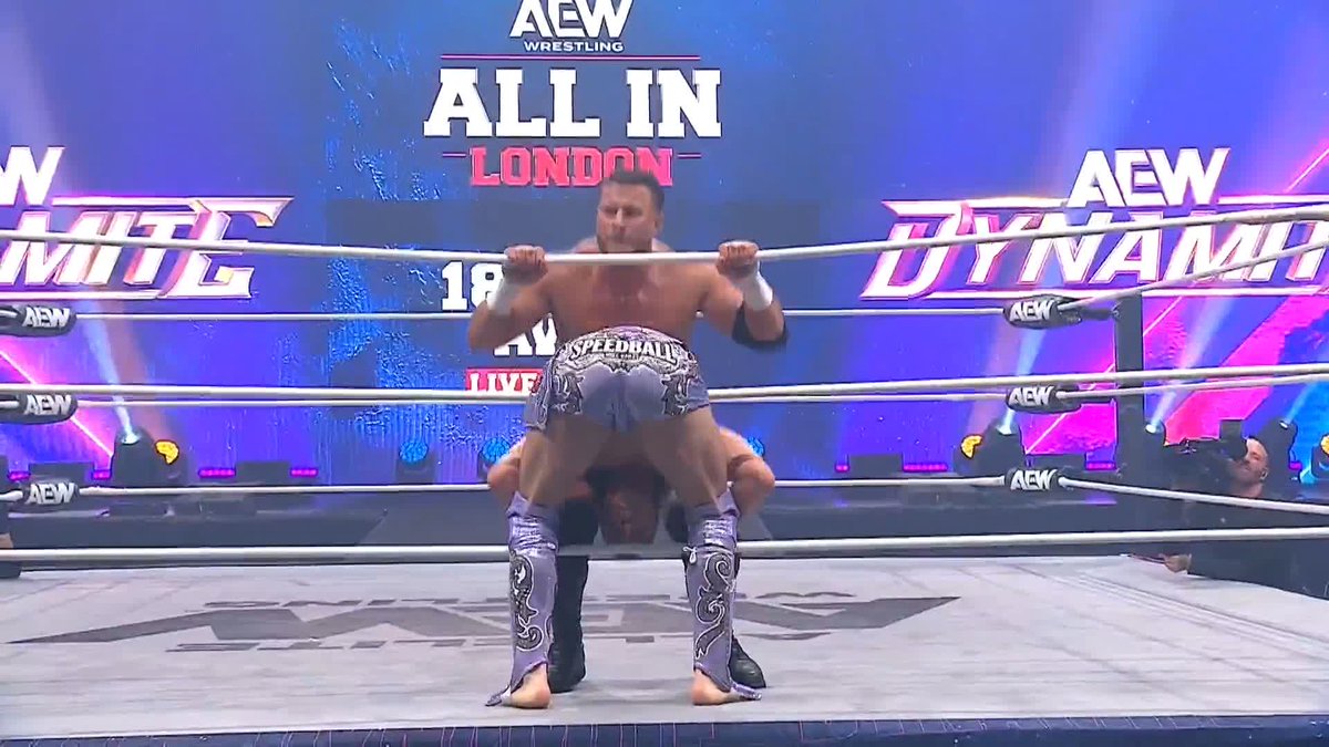 .@SPEEDBALLBAILEY WIPES OUT @THENICKWAYNE AND @THE_MJF! Watch #AEWDynamite LIVE on TBS &amp; HBO Max