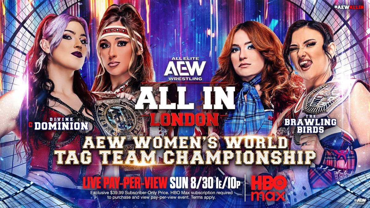 #AEW Women’s World Tag Team Champions Divine Dominion (MEGAN BAYNE ⚡️ メーガン・ベイン and Lena Kross レナ・クロス) infiltrate the Brawling Birds’ sanctum! The champions send a direct message to their #AEWAllIn London opponents! Watch #AEWDynamite LIVE on TBS + HBO Max