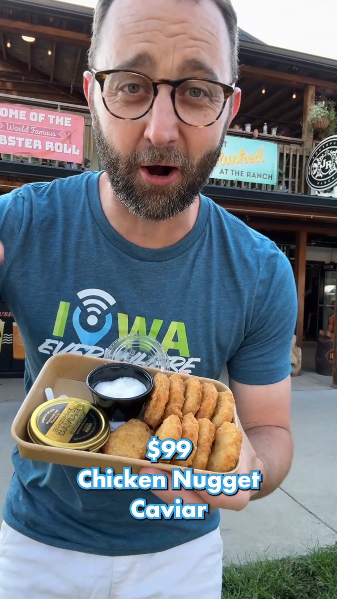 NEW FAIR FOOD: Caviar Chicken Nugget, $99, 800 calories from @jrsouthporkranch Sponsored by @iowaeverywhere