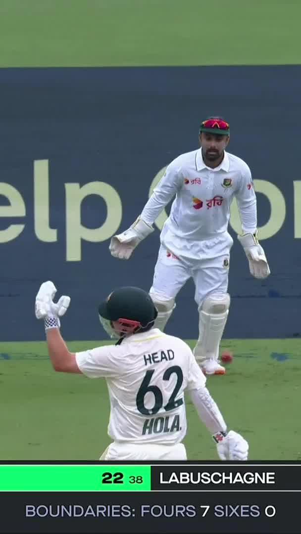 CHOPPED ON! Travis Head departs as Bangladesh continue the strong start. #AUSvBAN