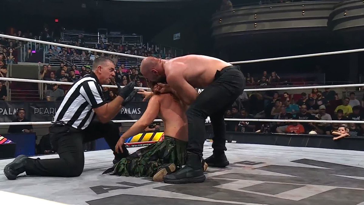 A defiant @Boy_Myth_Legend is OUT! Jon Moxley advances! Watch the #AEWDynamite replay RIGHT NOW on @HBOMax!