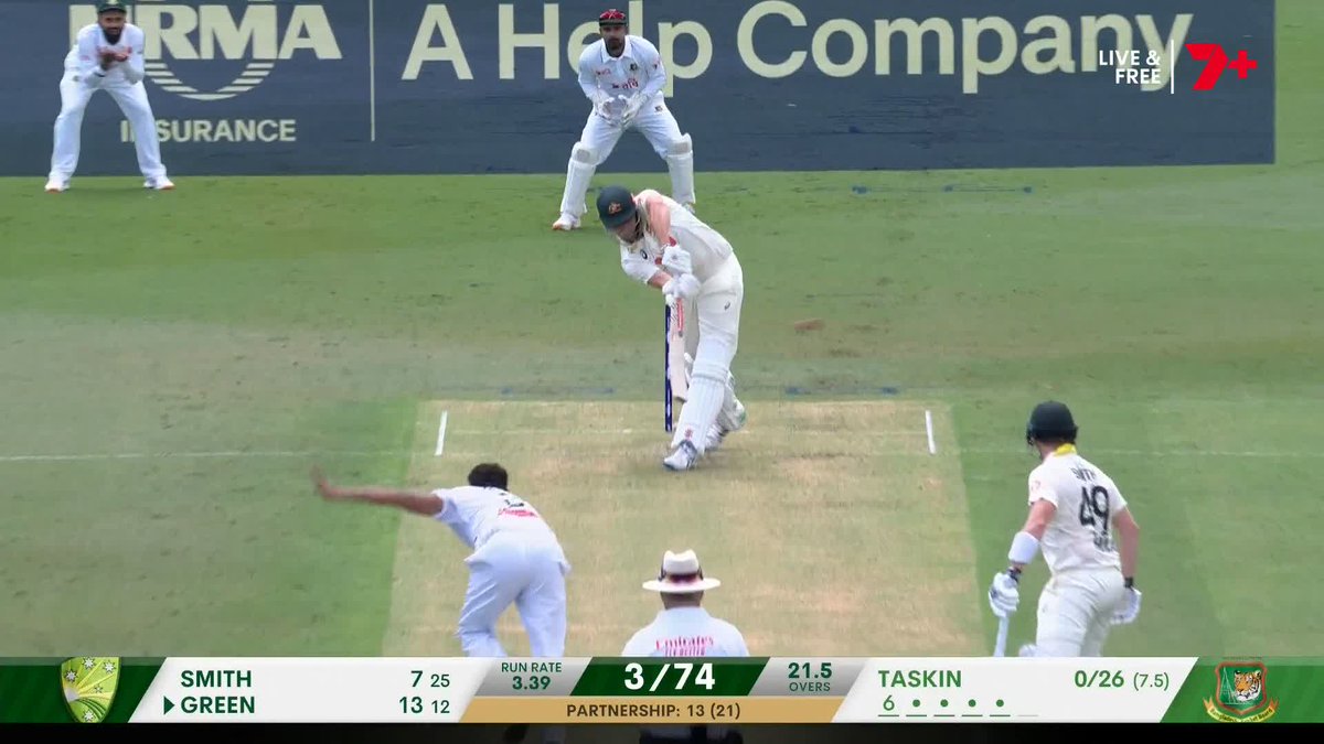 Another one! Cam Green clips one to mid wicket 🤯 #AUSvBAN