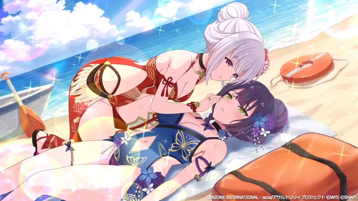 【「リリチャレ!!～なつみず☆救助レース～」新★5メモリア紹介⭐️】 『人工呼吸の心得』(1/2) #船田初 か #船田純 の衣装が選べる衣装引換券がついてくるメモリア登場！通常単体メモリア✨️ #ラスバレ #アサルトリリィ
