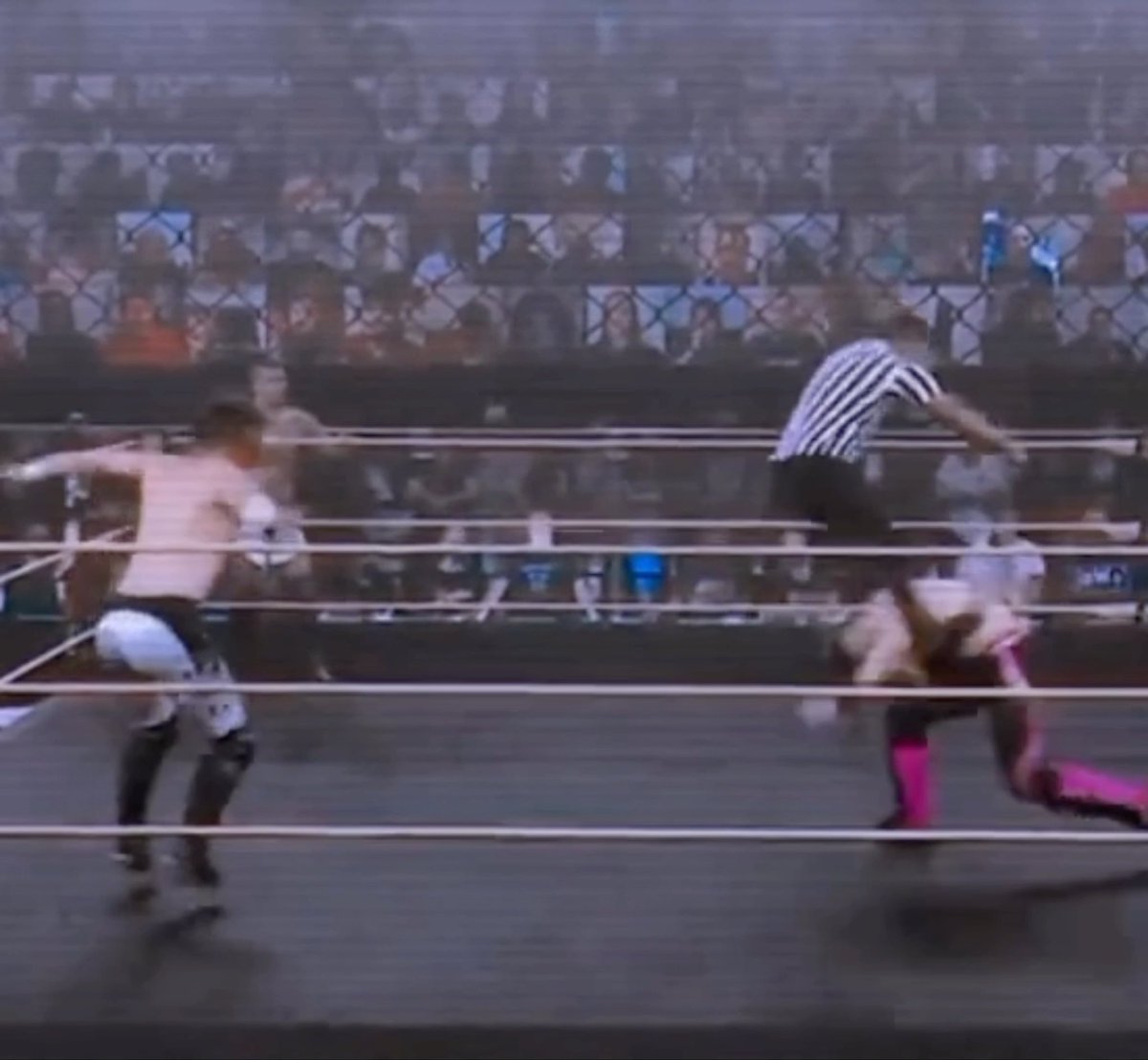 Pandemic era WWE was so unserious because why did the referee just randomly pull this out? 😭