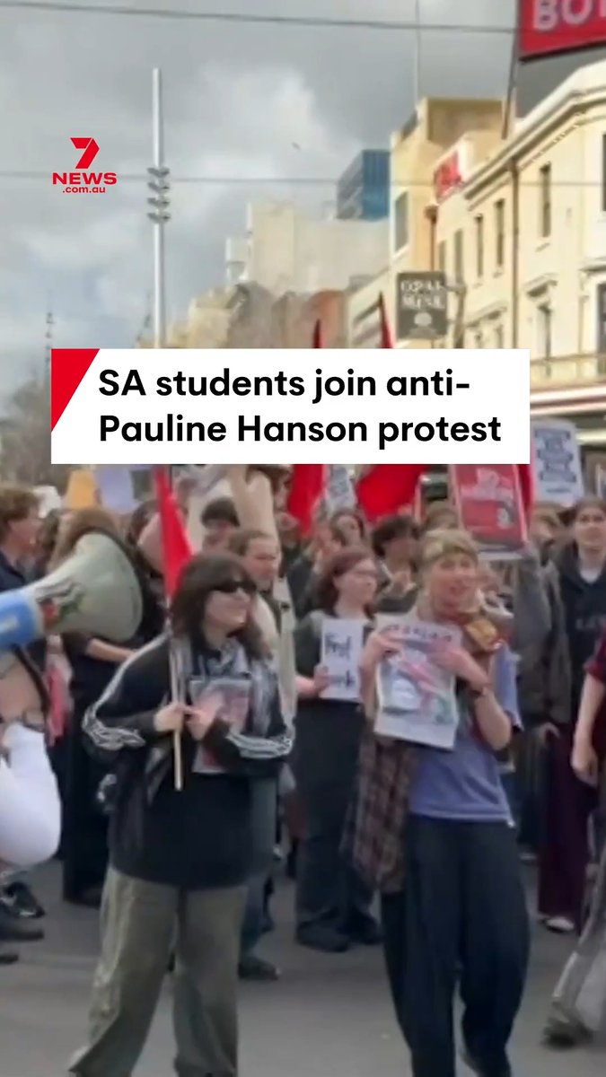South Aussie high school and university students have walked out of their classrooms, fired up over the policies of Pauline Hanson and One Nation. Hundreds have marched from the steps of parliament to Rundle Mall as part of the nationwide rally.