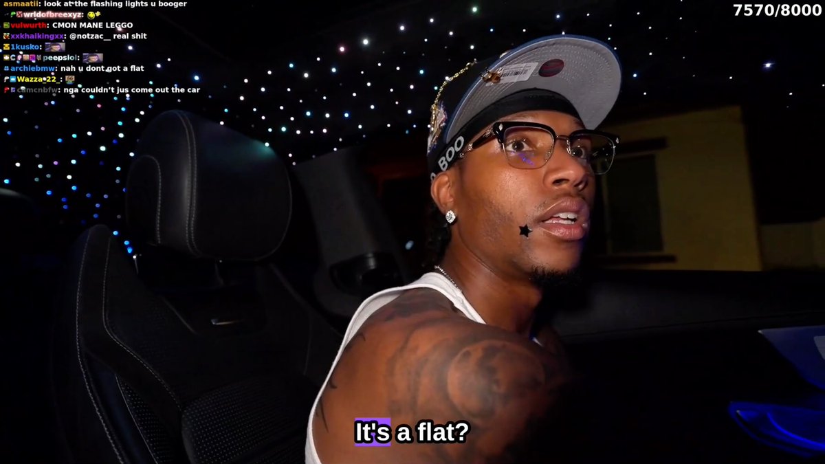 Silky was in shock after his car suddenly started sounding and feeling weird while driving back to his cameraman Lazer’s apartment, only to pull over and realize he had a flat tire 😳👀